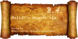 Mallár Atanázia névjegykártya